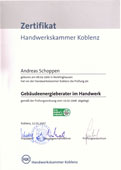 Zertifikat Gebäudeenergieberater